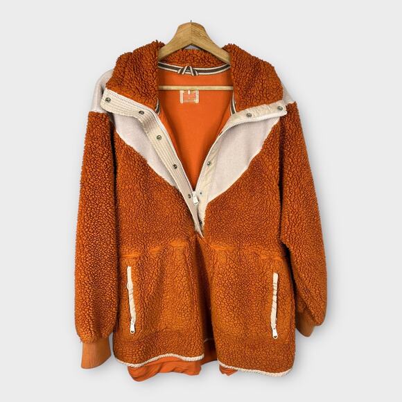 Free People Movement size Small Fall to Rise Quarter Zip Sherpa Fleece Pullover - Picture 2 of 12